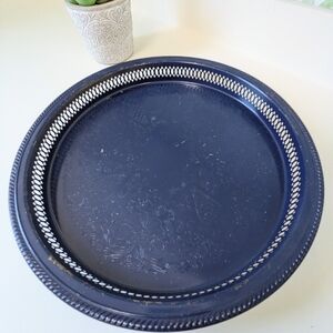 Vintage navy blue decorative tray